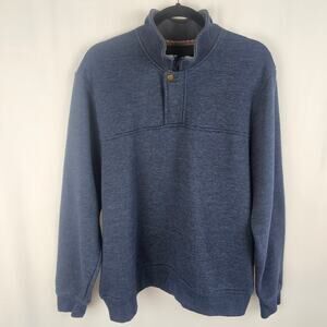 Orvis 1/4 Zip Fleece Snap Button Sweatshirt Mens L Pullover Signature Mock Neck